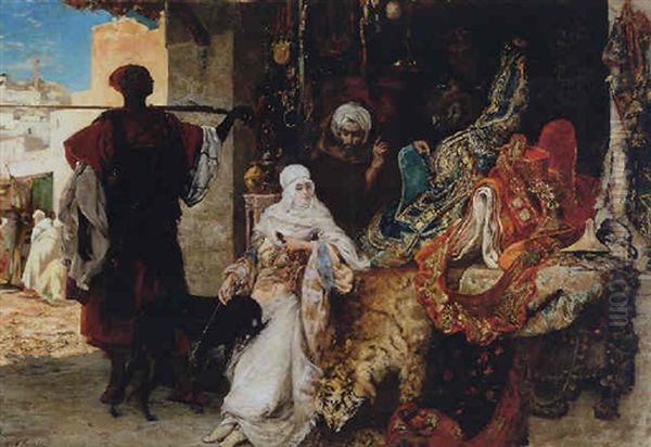 Chez L'antiquaire Oil Painting by Georges Jules Victor Clairin