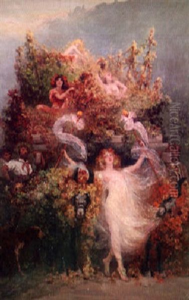 La Moisson Oil Painting by Georges Jules Victor Clairin