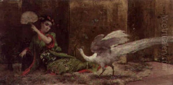 Une Japonaise Oil Painting by Georges Jules Victor Clairin