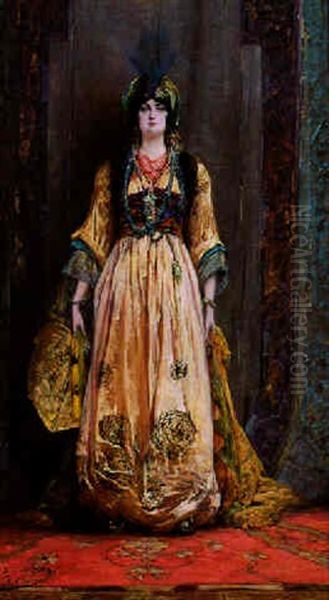 Portrait De Suzanne Lalique Oil Painting by Georges Jules Victor Clairin