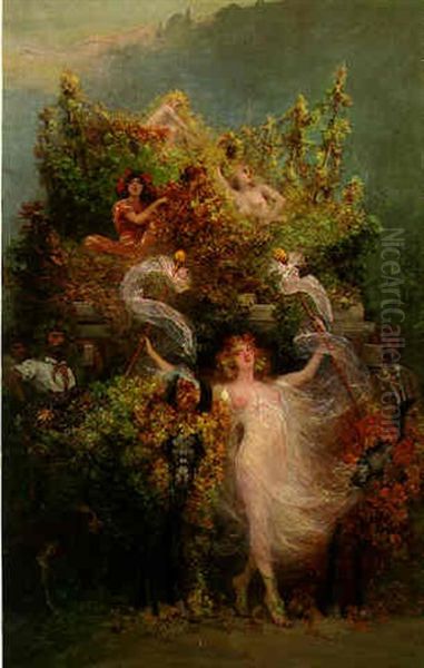 La Moisson Oil Painting by Georges Jules Victor Clairin