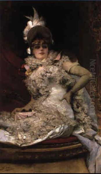 A L'opera Oil Painting by Georges Jules Victor Clairin