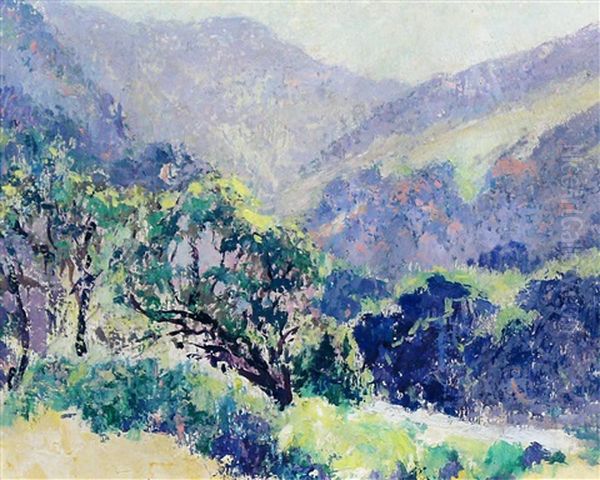 Hillside Brush Oil Painting by William Henry Clapp