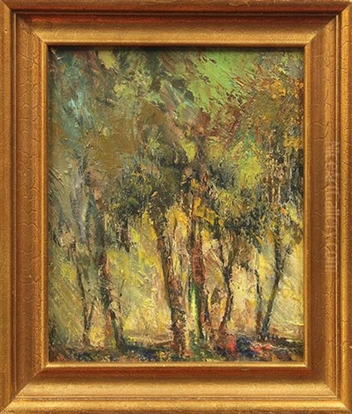 Forest Scene Oil Painting by William Henry Clapp