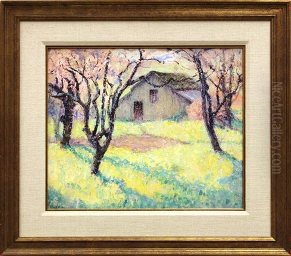 Old Barn On Chabot Road Oil Painting by William Henry Clapp