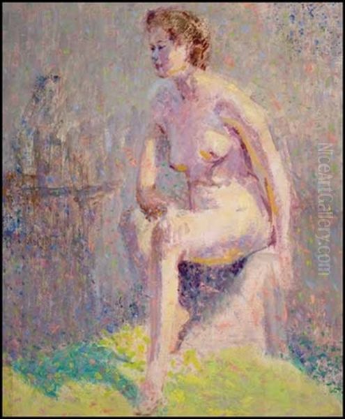 Seated Nude (+ Another, Verso) Oil Painting by William Henry Clapp