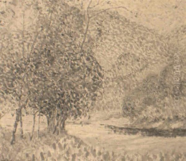 Stream Oil Painting by William Henry Clapp