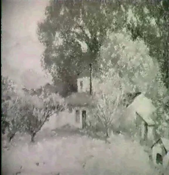 House In The Trees Oil Painting by William Henry Clapp