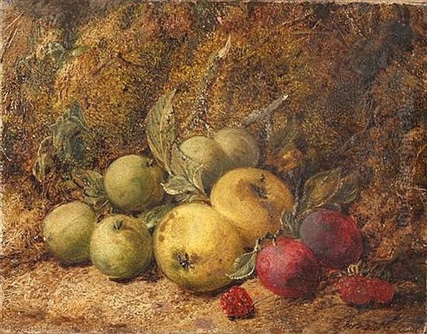 Still Life With Apples And Berries Oil Painting by George Clare