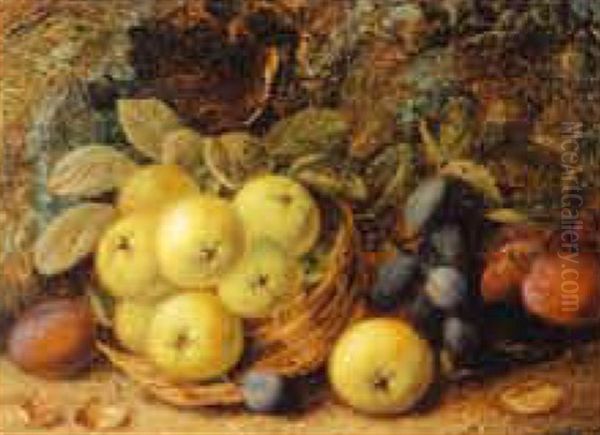 Fruit Basket Oil Painting by George Clare