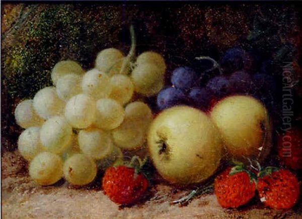 Still Life Of Grapes, Apples And Strawberries Oil Painting by George Clare