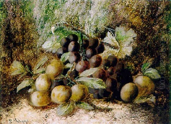 Fruchtestilleben Auf Waldboden Oil Painting by George Clare