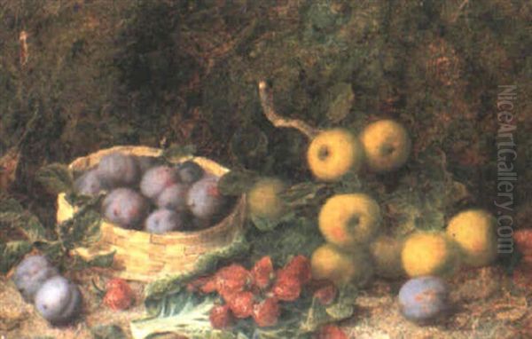 Fruit Still Life In Basket Oil Painting by George Clare