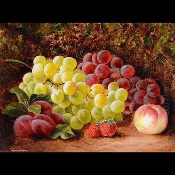 Grapes On Moss Covered Ground Oil Painting by Oliver Clare