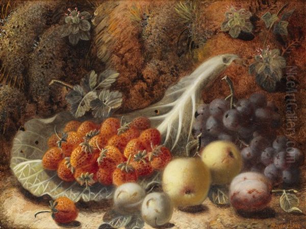 Still Life Of Fruit (pair) Oil Painting by Oliver Clare