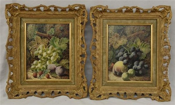 Fruit Still Life (+ Another; Pair) Oil Painting by Oliver Clare