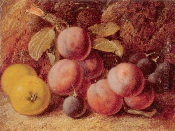 Bodegon De Uvas, Pera Y Fresas Oil Painting by Oliver Clare