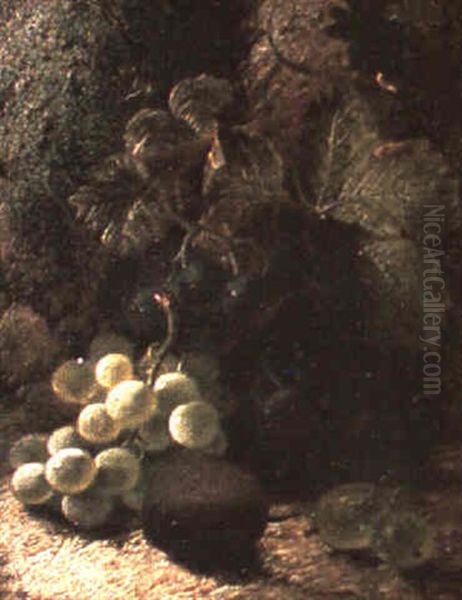 Still Life Of Grapes Oil Painting by Oliver Clare