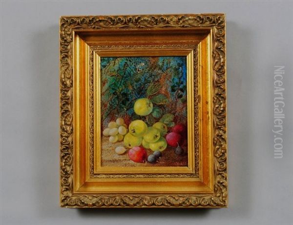 Still Life With Plums And Grapes Oil Painting by Vincent Clare