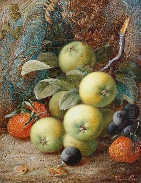 Still Life Of Apples, Strawberries And Blueberries Oil Painting by Vincent Clare