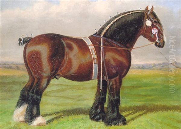 Champion Heavy Horse Oil Painting by Albert Clark