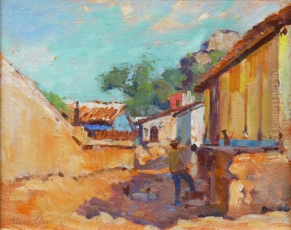 Street Scene Mazatlan Oil Painting by Alson Skinner Clark