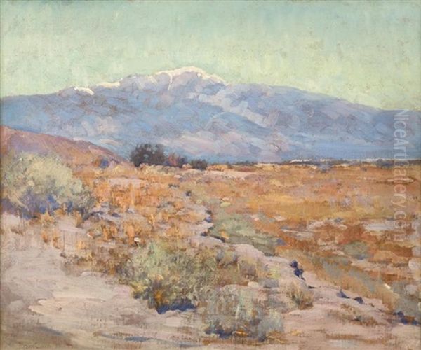 Snow-covered Mt. San Jacinto In A Landscape Oil Painting by Alson Skinner Clark