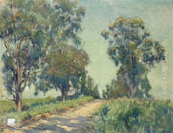 Path In A Eucalyptus Tree Landscape Oil Painting by Alson Skinner Clark