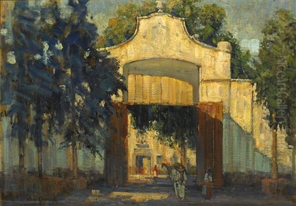 Cathedral Gate, Cuernavaca, Mexico Oil Painting by Alson Skinner Clark