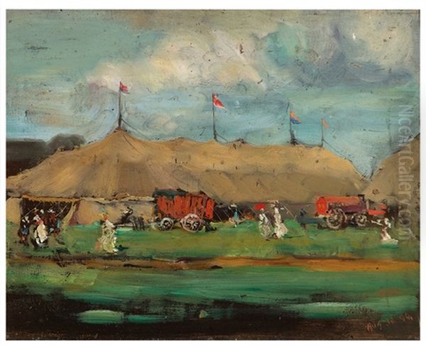 Watertown Circus Oil Painting by Alson Skinner Clark