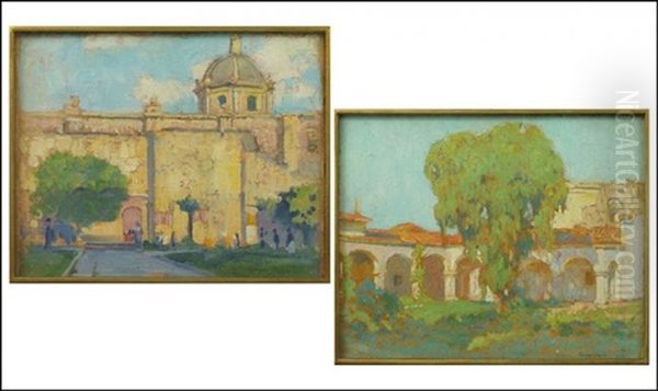 The Church Of San Francisco, Guadalajara, Mexico (2 Works) Oil Painting by Alson Skinner Clark