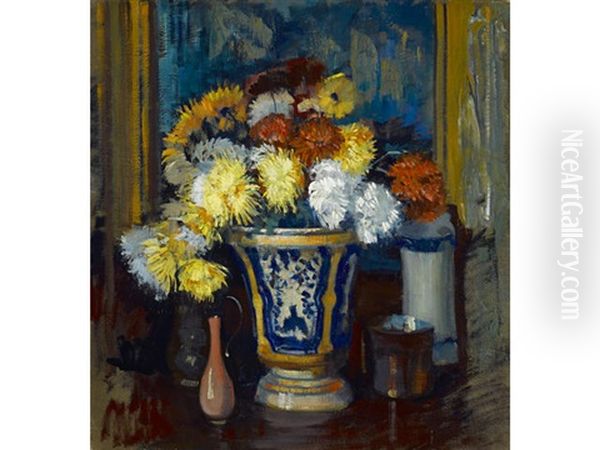 Still Life With Chrysanthemums by Alson Skinner Clark