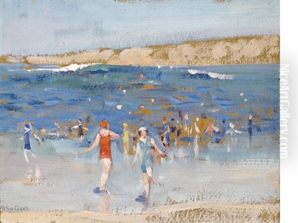 Beach In Santa Monica Oil Painting by Alson Skinner Clark