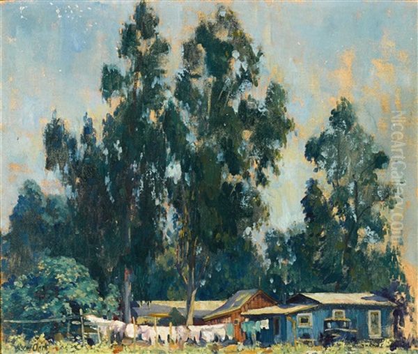 Monday, San Diego (wash Day) Oil Painting by Alson Skinner Clark