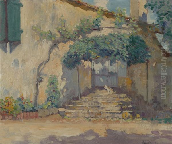 Old Pasadena Doorway Oil Painting by Alson Skinner Clark