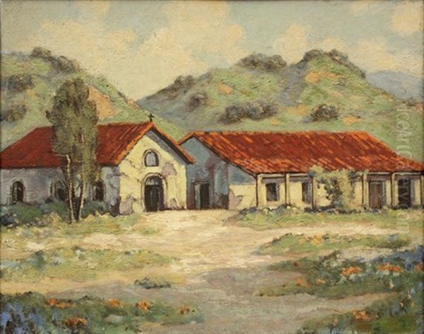 California Mission Scene Oil Painting by Alson Skinner Clark