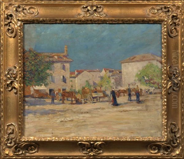 Balkan Village Scene Oil Painting by Alson Skinner Clark