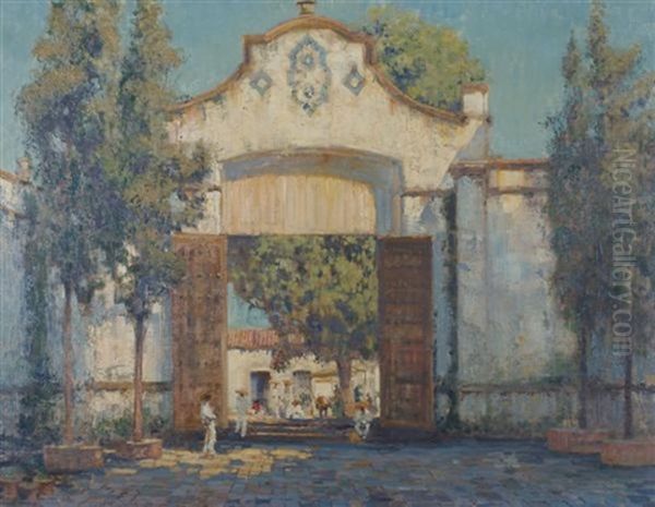 Cathedral Gate, Cuernavaca, Mexico Oil Painting by Alson Skinner Clark