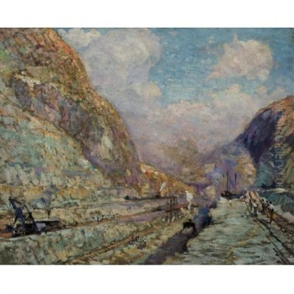 Building The Railroad, Panama Oil Painting by Alson Skinner Clark