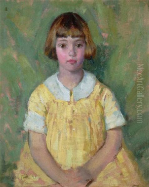 A Portrait Of Katherine Hall Oil Painting by Alson Skinner Clark