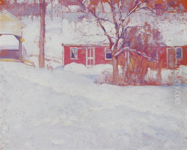 A New England Winter Oil Painting by Alson Skinner Clark