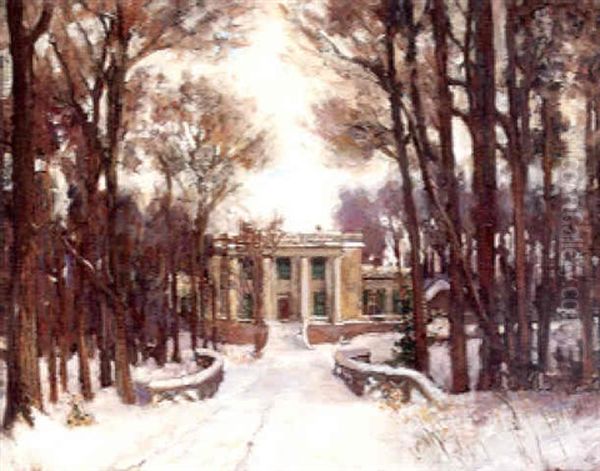 Mansion Of Leray Du Chaumont Near Watertown, New York Oil Painting by Alson Skinner Clark