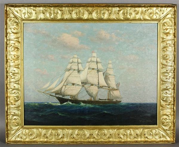 Clipper Ship George Washington Oil Painting by C. Myron Clark