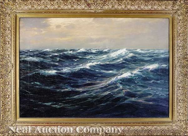 Dusk Among The Waves Oil Painting by C. Myron Clark