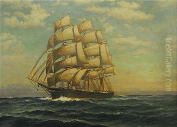 Clipper Ship Oil Painting by C. Myron Clark