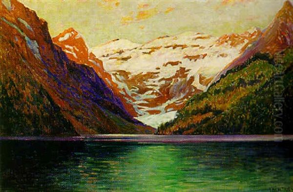 Lake Louise, Canadian Rockies Oil Painting by C. Myron Clark