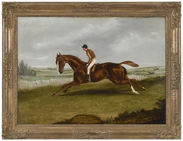 Mr. D.e. Grace Darling, Winner/of The Kingstonbottom Steeple Chase/rode By W.t.f.1847 Oil Painting by James Clark