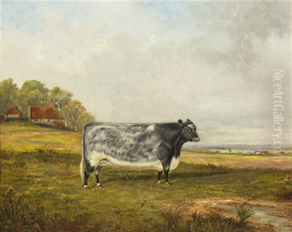 The Cow Out To Graze Oil Painting by James Clark