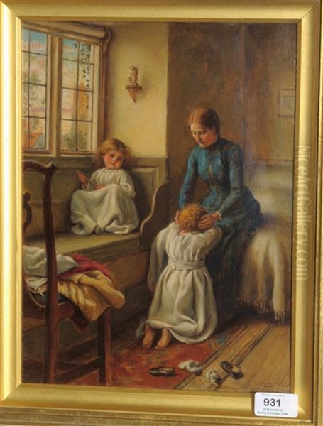 Bedtime Oil Painting by Joseph Clark