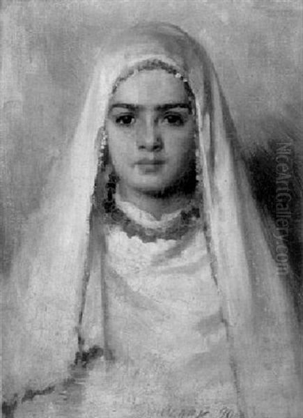 An Arab Girl Oil Painting by Joseph Clark